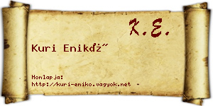 Kuri Enikő névjegykártya